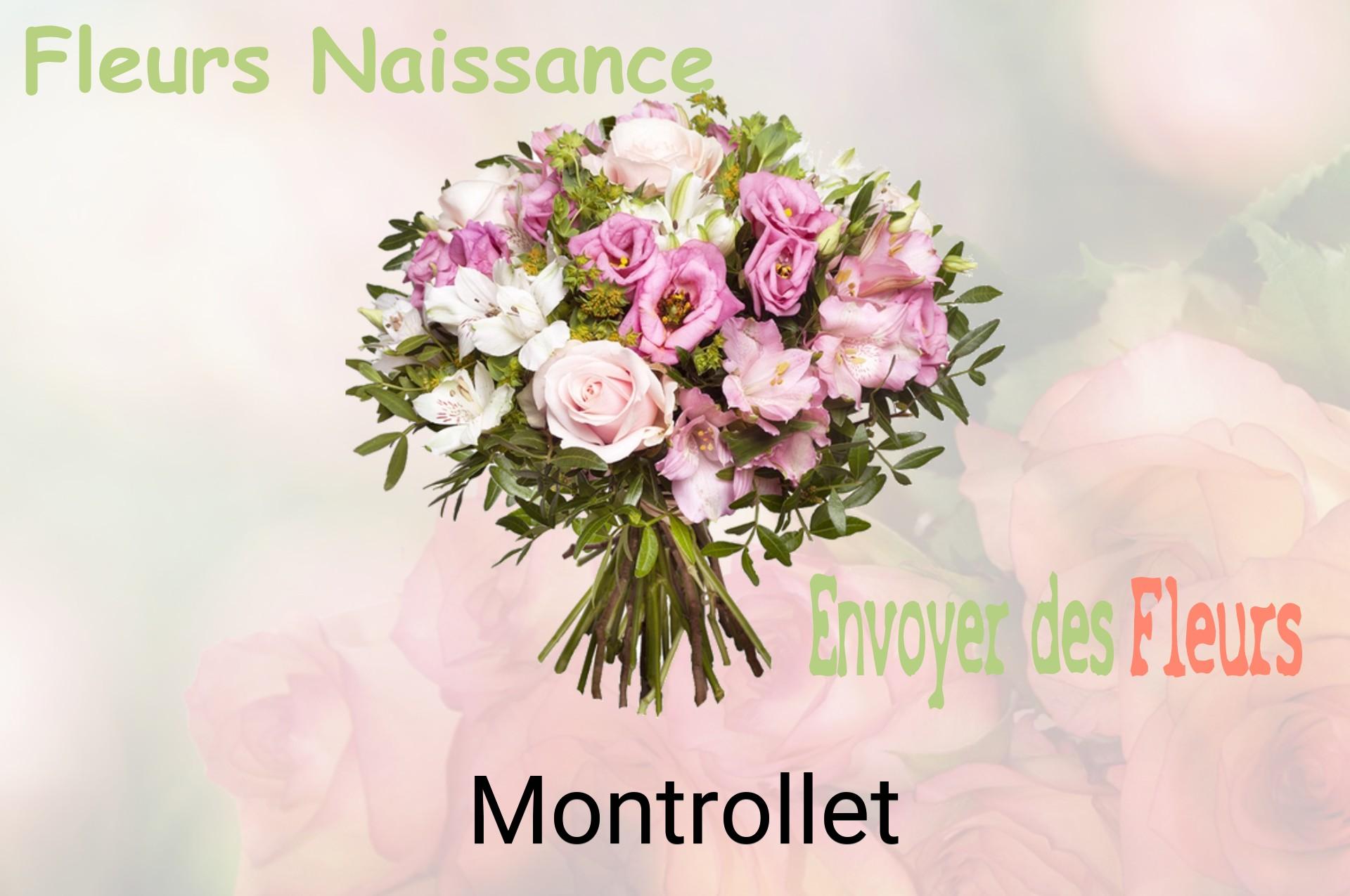 Bouquet de fleurs de naissance livré à Montrollet