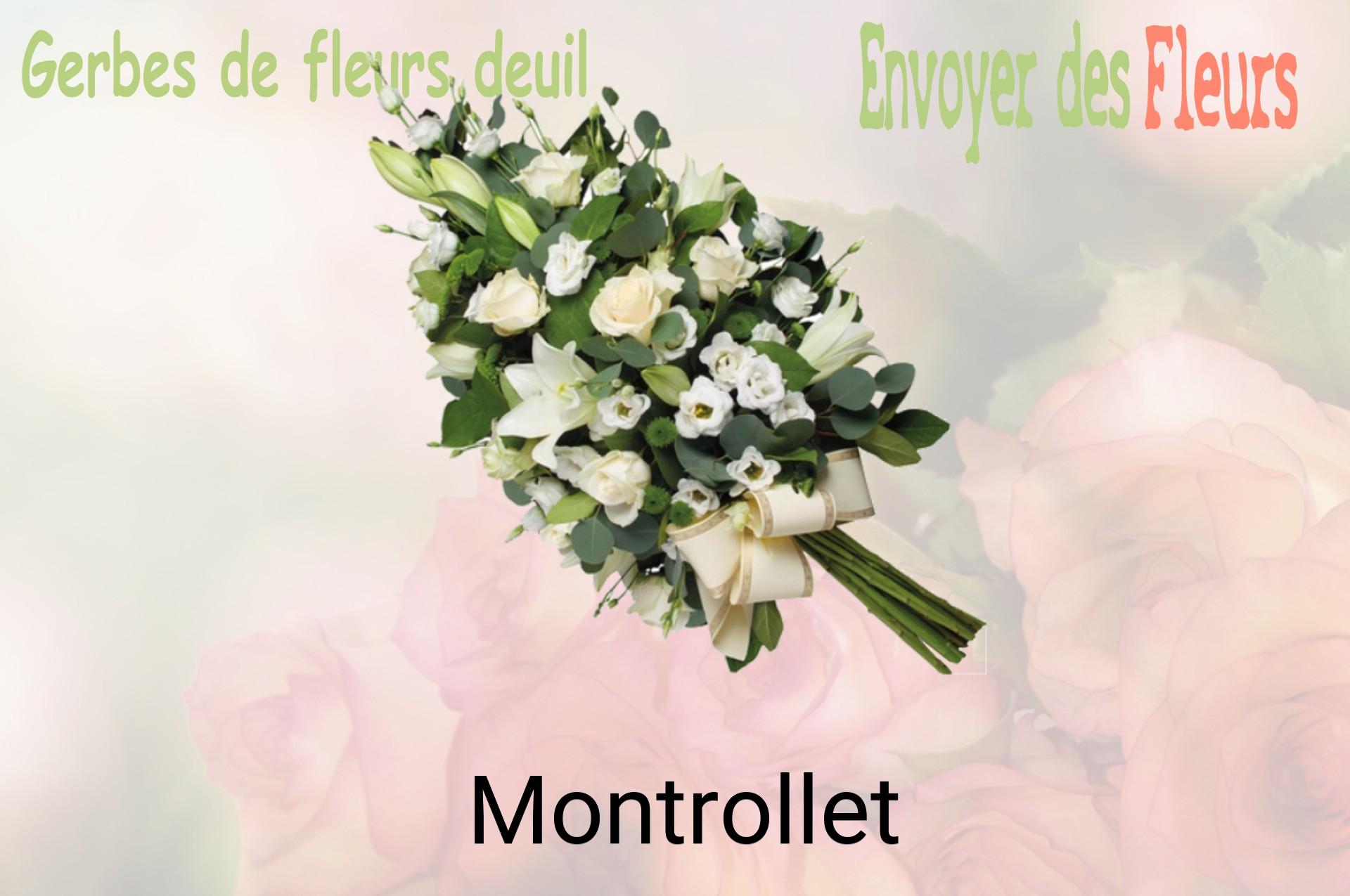 Gerbe de fleurs de deuil livrée à Montrollet